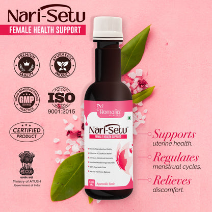 NariSetu™ – Ayurvedic Women's Health Syrup for PCOD, PCOS Relief | Hormonal Balance, Reproductive Health, and Natural Menstrual Support.500 Ml