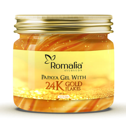 Ayurvedic 24K Gold Karat Papaya Gel for Glowing Skin – Hydrate & Brighten Naturally | Romalia