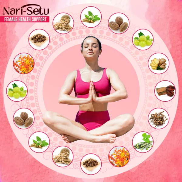 Nari Setu Syrup – Placed on Natural Ayurvedic Background
